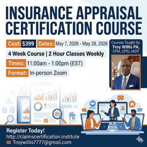 Professional reviewing insurance claim documents and estimates while managing appraisal workflow and tasks using project management software on a laptop.