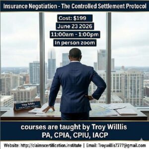 Professional insurance negotiation training session teaching controlled settlement strategies, structured communication techniques, and claim-closing methods in a live Zoom class.